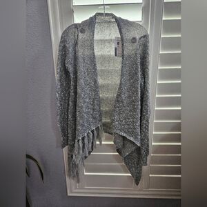 Gray Open-Front Women Sweater Size S/M